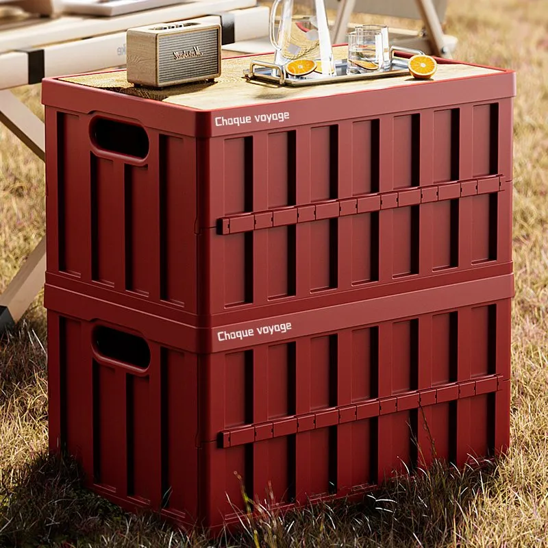 Folding camping storage crates