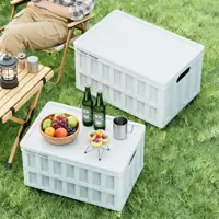 Folding Storage Crate with Plastic Lid G-8003 – in-use scene 2