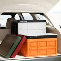 Oval-Handle Folding Storage Crate with Wood-Grain Lid H-8013 – in-use scene 2