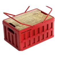 Folding Storage Crate with Carry Handle & Wood-Grain Lid H-80T1 – product view 1