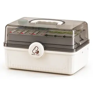 Round-Buckle Medicine Box with Handle