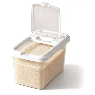 Flip-Lid Clear Rice Dispenser Bin